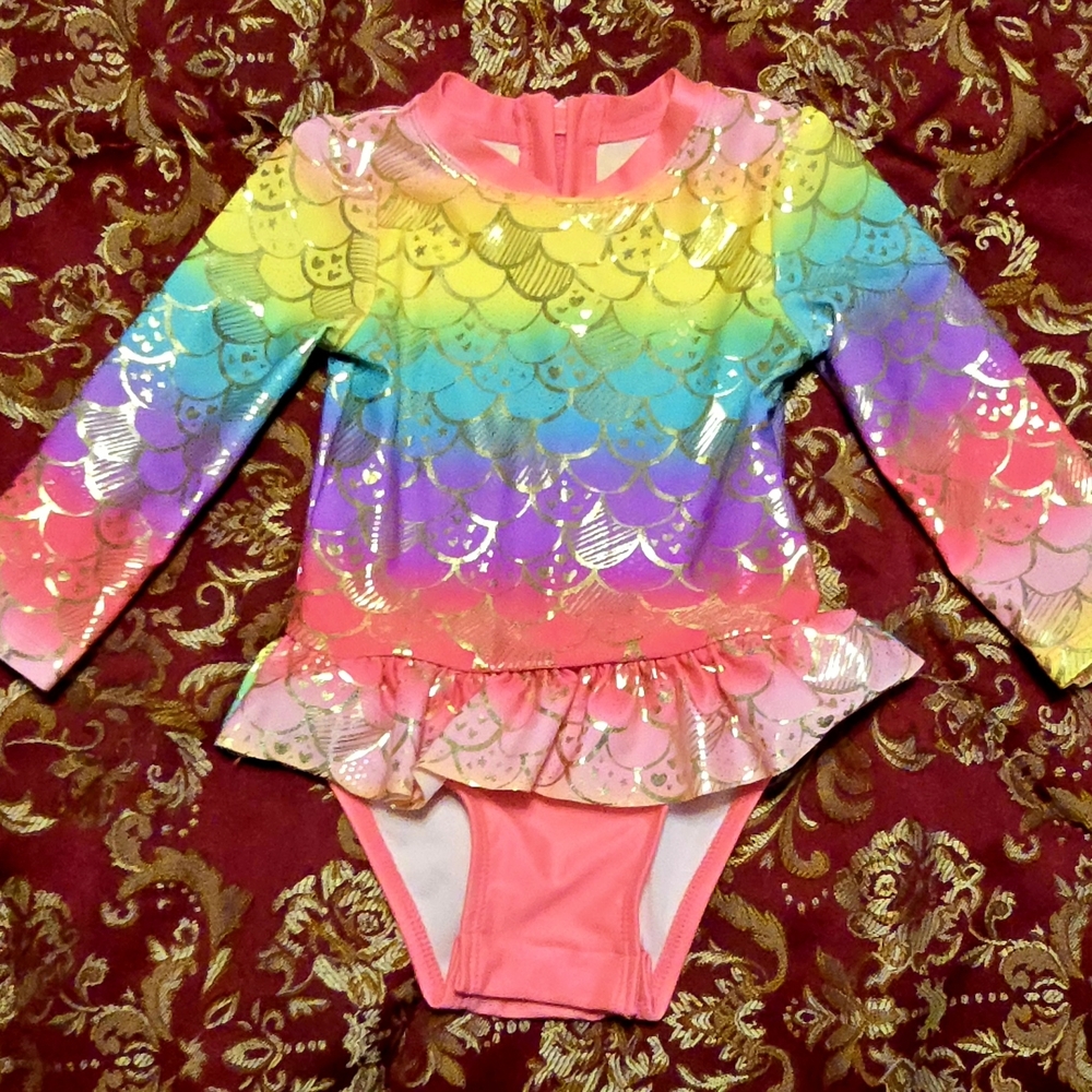 Cat & Jack Pink and Gold Swimsuit